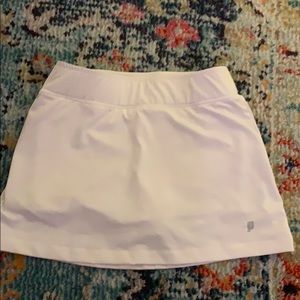 white spandex materiel tennis skirt